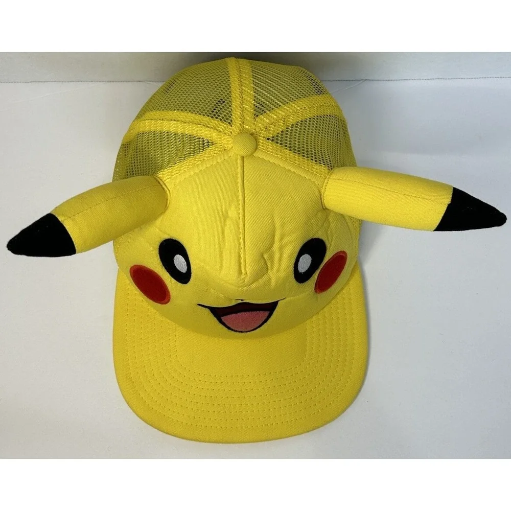 Nintendo Pokemon Pikachu Yellow Cap 3D Ears Youth‎ One Size SnapBack